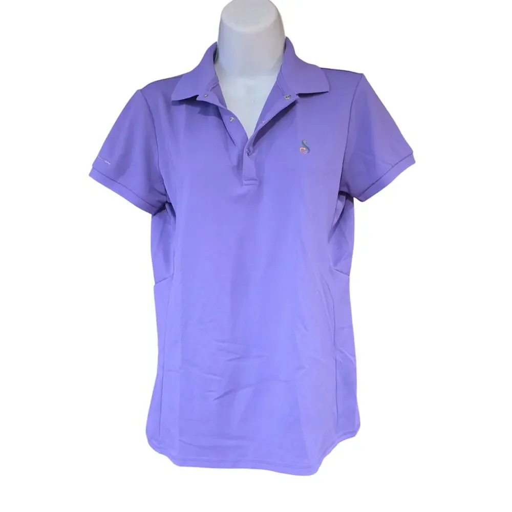 NWT Ralph Lauren and Swannies collab purple golf polo sz S